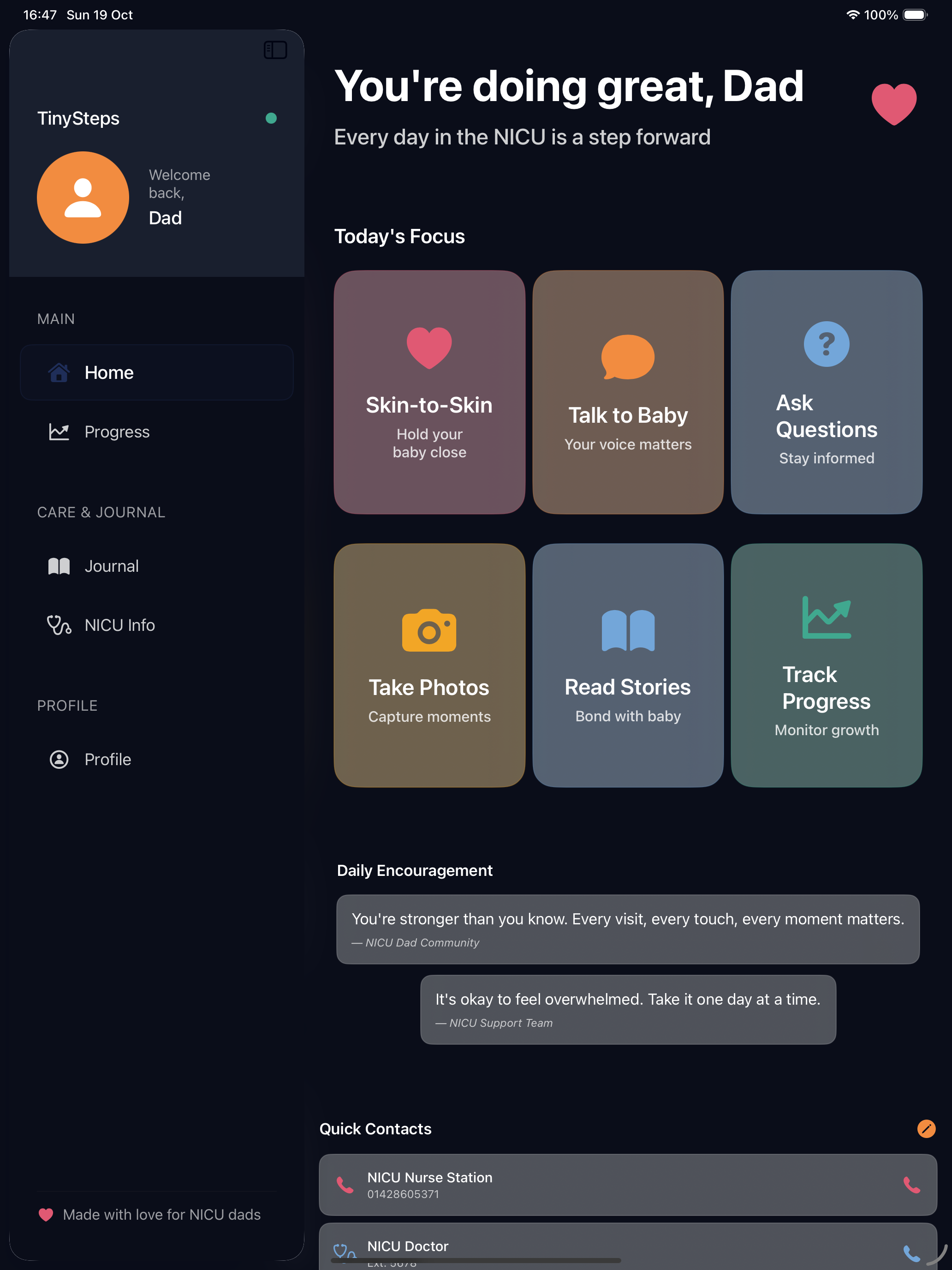 TinySteps iPad Screenshot 1